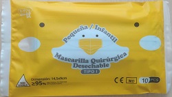 MASCARILLA QUIRURGICA INFANTIL E-YOU TIPO I INFANTIL AZUL