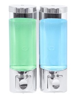 DOSIFICADOR JABON 2X400ML PLATEADO ABS