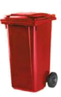 CONTENEDOR I.A. 240 LTS ROJO C/TAPA ROJA