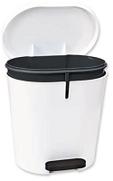 PAPELERA CON PEDAL Y FORRO 8 LT BLANCO-BLANCO