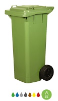 Contenedor ruedas s/pedal 80lt marrón