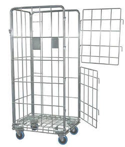CARRO ROLL ZINCADO PLATA STANDARD 2 1/2 PUERTAS 2RF+2RG AZULES