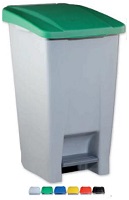 CONTENEDOR SELECTIVO 120 L. T/BLANCA RUEDAS Y PEDAL