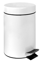 PAPELERA C/PEDAL ACERO PINTADO BLANCO 20 L.
