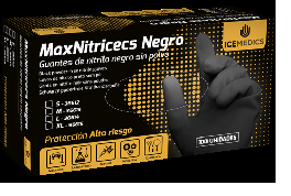 GUANTES NITRILO S/POLVO MAXNITRICECS NEGRO T.XL