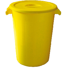 CUBO INDUSTRIAL AMARILLO 100 L. CON TAPA