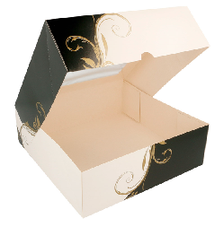 CAJA PASTELERIA 23X23X7,5 275 GRS CON VENTANA CARTON BLANCO 204.70
