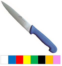 CUCHILLO COCINA FINO 18 CMS. DETECTABLE METALES / RAYOS X AZUL