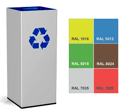 PAPELERA MODUL-RHUS 65 L. TAPA AZUL 33075