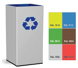 PAPELERA MODUL-RHUS 120 L. CUERPO Y TAPA MARRON 44075