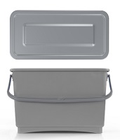 Cubo hermético 8L Gris con asa y tapa