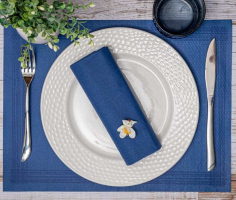 MANTEL 30X40 AZUL C/ORLA 40GRS