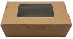ENVASE TAKE AWAY KRAFT CON VENTANA 500 ML.