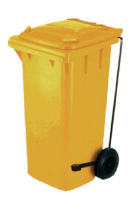 Contenedor 120 Litros con pedal Amarillo