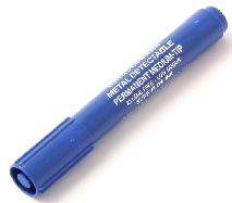 ROTULADOR PERMANENTE DETECTABLE METALES/RAYOS X CUERPO AZUL/TINTA NEGRA