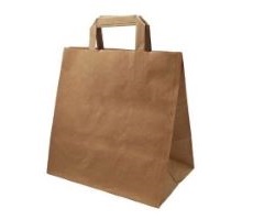 BOLSA KRAFT 100% REC. ASA PLANA 26+18X25 CM