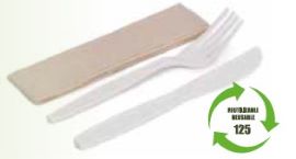 SET CUCHILLO Y TENEDOR MAIZ C/SERVILLETA