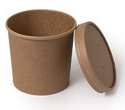 SOPERA DE CARTON KRAFT CON TAPA 8 OZ. 240 ML.