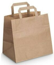 BOLSA DE PAPEL KRAFT 32X26+22 C/ASA PLANA
