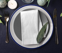 SERVILLETA 40X40 COTTONTEX VALENTINA BLANCO+GRIS