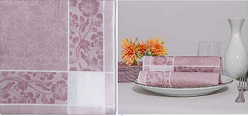 SERVILLETAS 40X40 COTTONTEX SOFIA BLANCO+BURDEOS