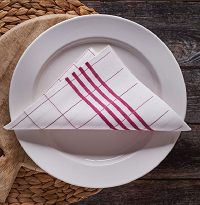 SERVILLETAS 40X40 DRYLACE GASTRO BLANCO+BURDEOS