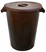 CUBO INDUSTRIAL MARRON 100 L. CON TAPA