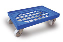 Base Rodante metal Azul 4R.Giratorias