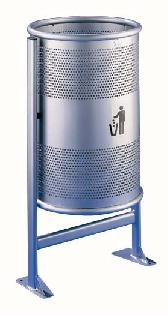 Papelera perf.60L AL71200 c/pies gris
