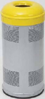 Papelera galvanizada 120L amarilla