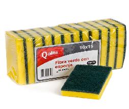 Estropajo c/esponja 10x15 Qalita P
