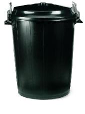 Cubo 100 Ltr c/tapa negro Qalita