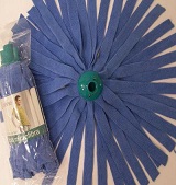 Recambio fregona microfibra tiras Azul