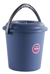 Cubo basura azul c/tapa 16 ltr.