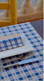 MANTEL 100X100 40 GRS.EXTRA GAMA CUADROS BLANCO + CUADRO AZUL