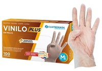 GUANTE VINILO PLUS S/POLVO TRANSLUCIDO T-M
