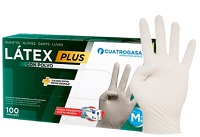 GUANTES LATEX PLUS C/POLVO NATURAL T.G 4G