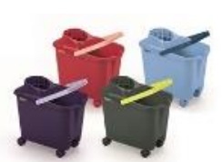 CUBO ESCURRIDOR C/RUEDAS 14L AZUL