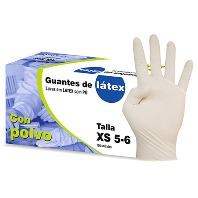 GUANTES LATEX C/POLVO NATURAL T.M 4G