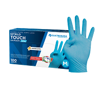 GUANTES NITRILO S/POLVO TOUCH AZUL T.M 4G