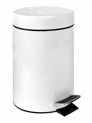 PAPELERA CON PEDAL 5 L. ACERO EPOXI BLANCO