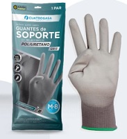 GUANTES POLIURETANO GRIS T.L