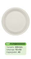 Plato fibra caña de azúcar 22 cm