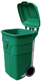 CONTENEDOR CARGO CON PEDAL 120 L VERDE