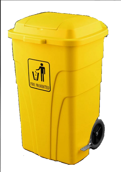 CONTENEDOR CARGO CON PEDAL 120 L. AMARILLO
