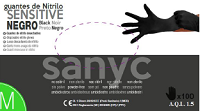 Guantes Nitrilo Sin Polvo Negros T.G Sensitive