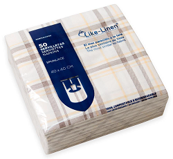 SERVILLETAS 40X40 LIKE LINEN SCOTTISH MARRON CASTAÑO
