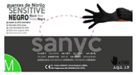 Guantes Nitrilo Sin Polvo Negros T.SG Sensitive