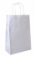 Bolsa Papel c/asa rizada 20+10x29 Blanca