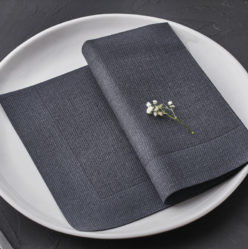SERVILLETAS AIRLAID GAMA HILO 40X40 NEGRA+HILO BLANCO